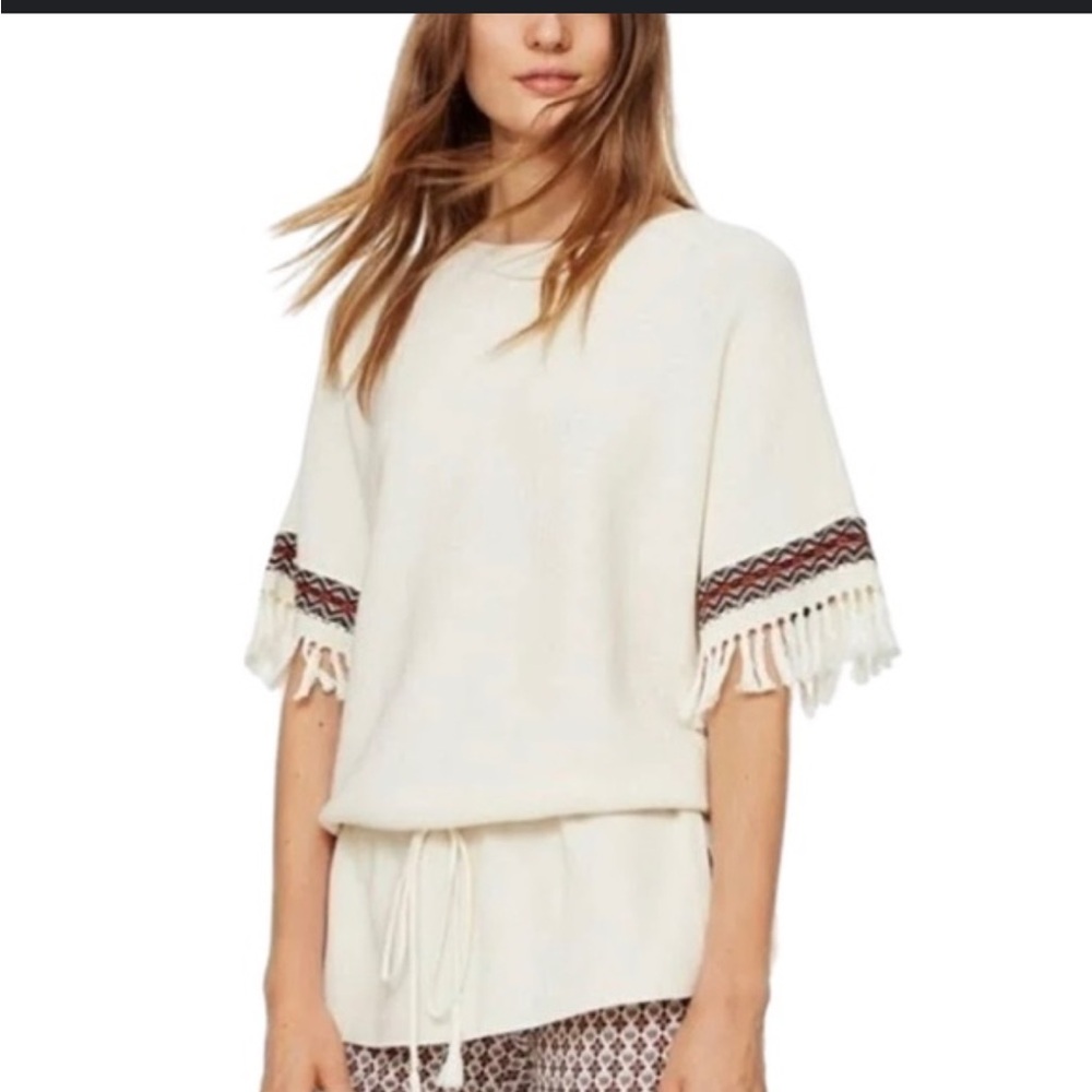 Tory Burch Sweater Tunic W/ Fringe Cuffs❤️